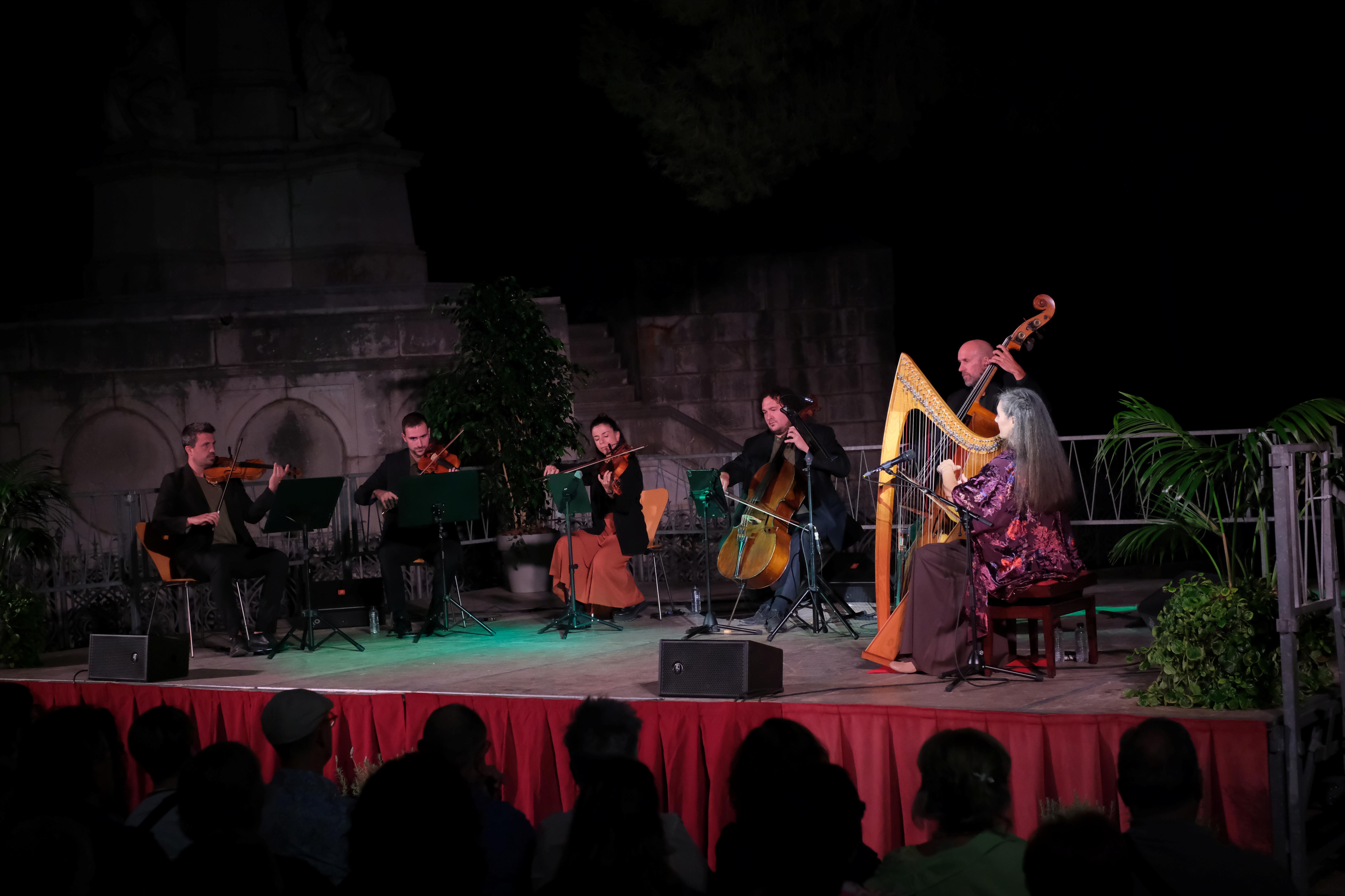 L'arpa d'Anna Amigó i el quintet de corda que l'han acompanyat, format pel Joan Mestre i Norbert Llorca al violí; Elena Martínez, a la viola; Edmon Bosch, al violoncel i Pere Loewe, al contrabaix